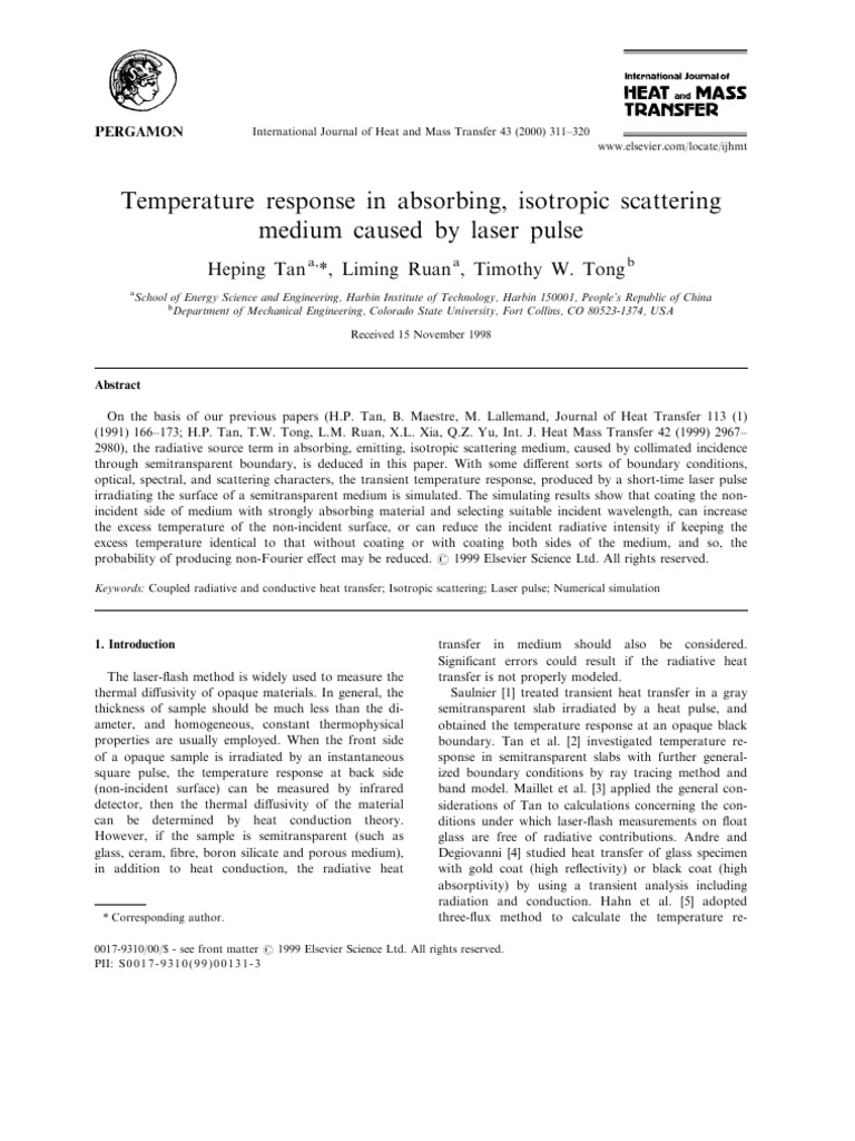 Temperature Response in Absorbing Isotropic - 2000 - International ...