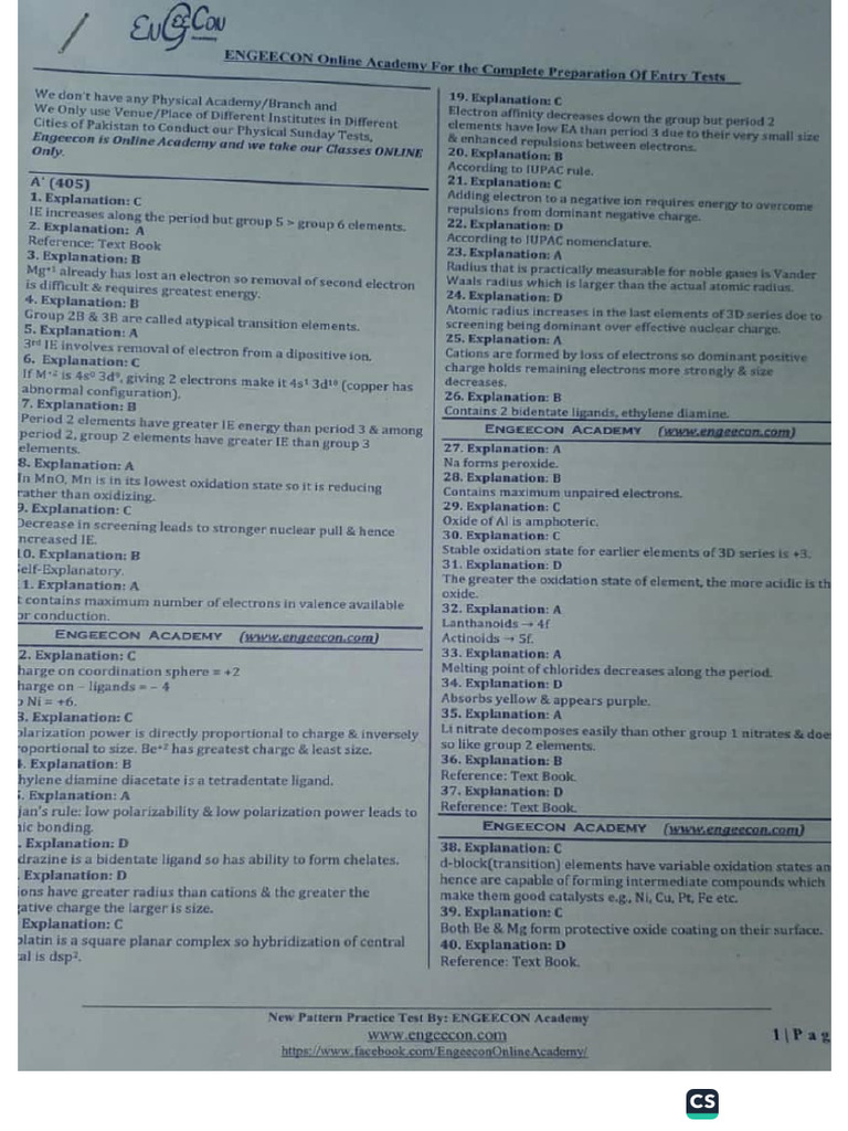 Engeecon Test Key and Explanation 4 Aug 24 by Study Corner | PDF