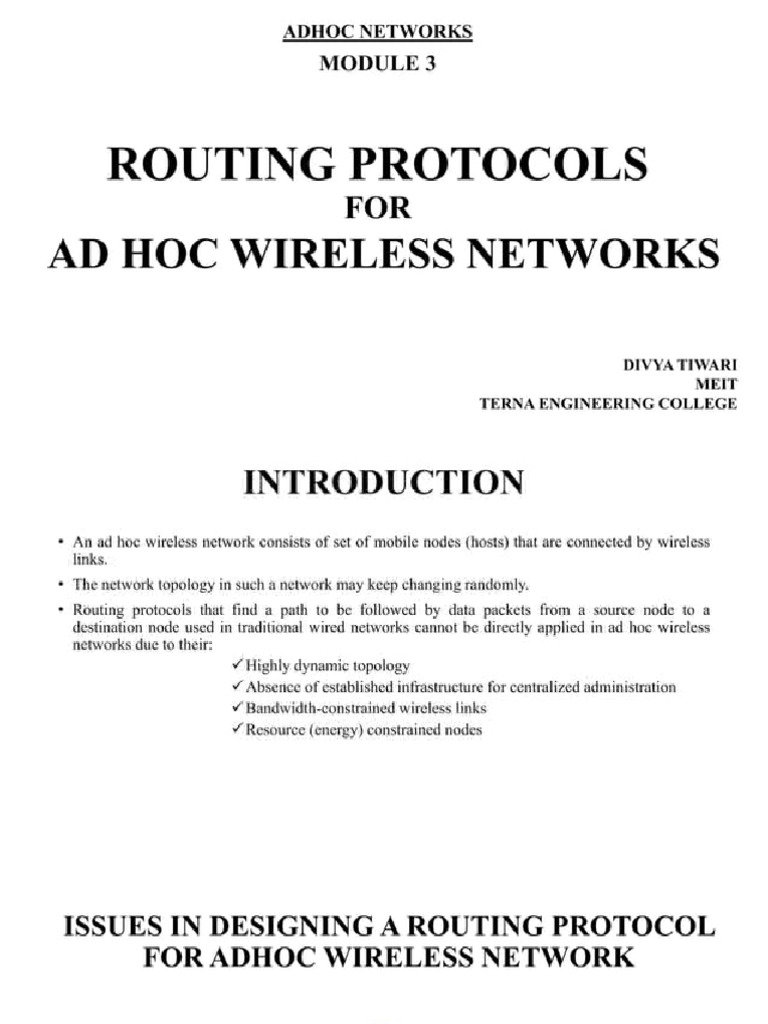 Adhoc Protocols | PDF