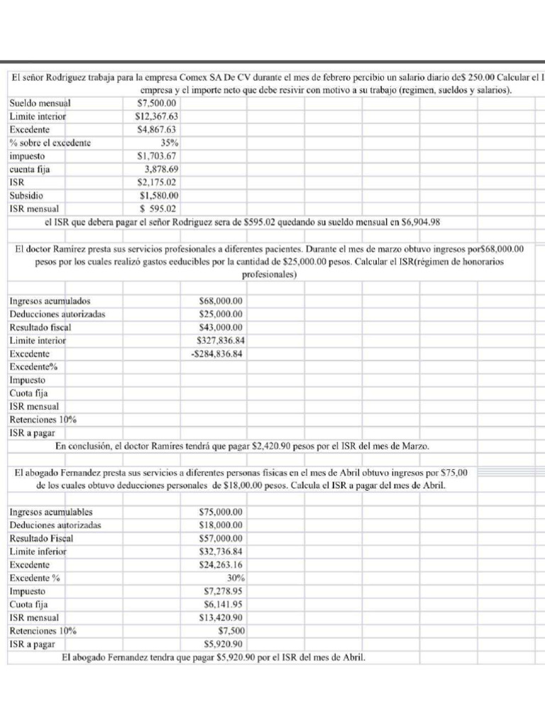 Ejercicio ISR | PDF