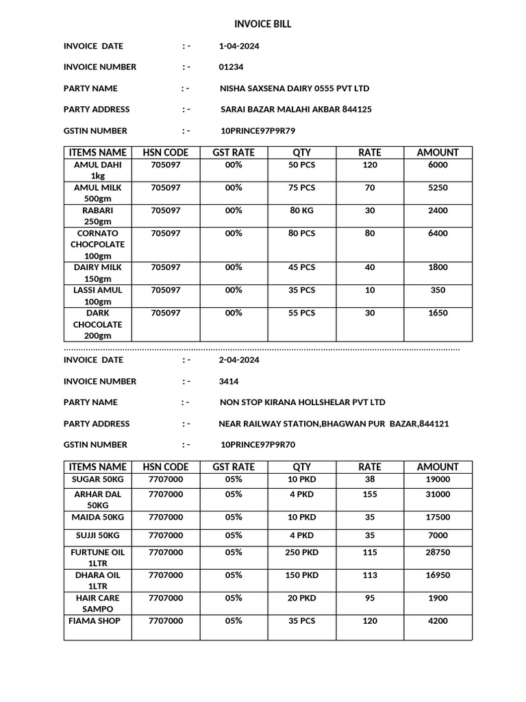 Invoice Bill | PDF