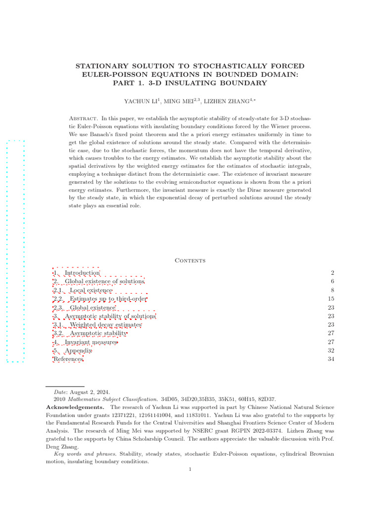 Stationary Solution To Stochastically Forced Euler-Poisson Equations in ...