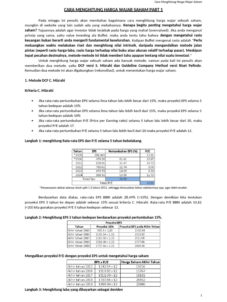 Cara Menentukan Nilai Wajar Saham Sebelum Membeli, Panduan Lengkap Investor Pemula 2025