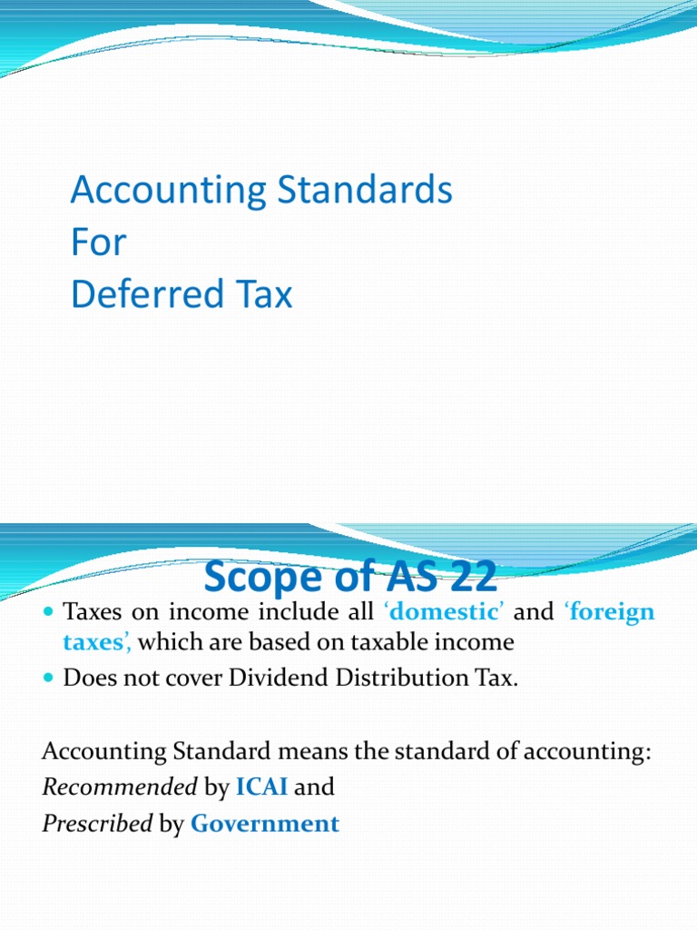 Accounting Standards For Deferred Tax PDF Deferred Tax Book Value