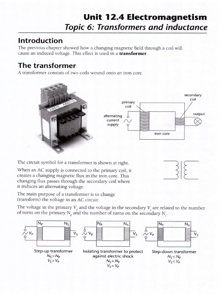 Topic 12.4.6 Transformers | PDF