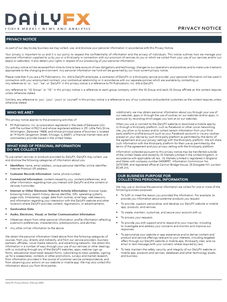 USDaily FXPrivacy Policy | PDF | Http Cookie | Computers