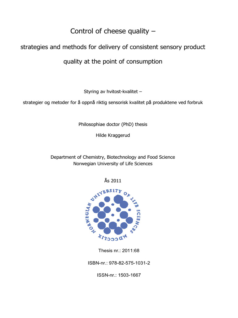 Control of Cheese Quality | PDF