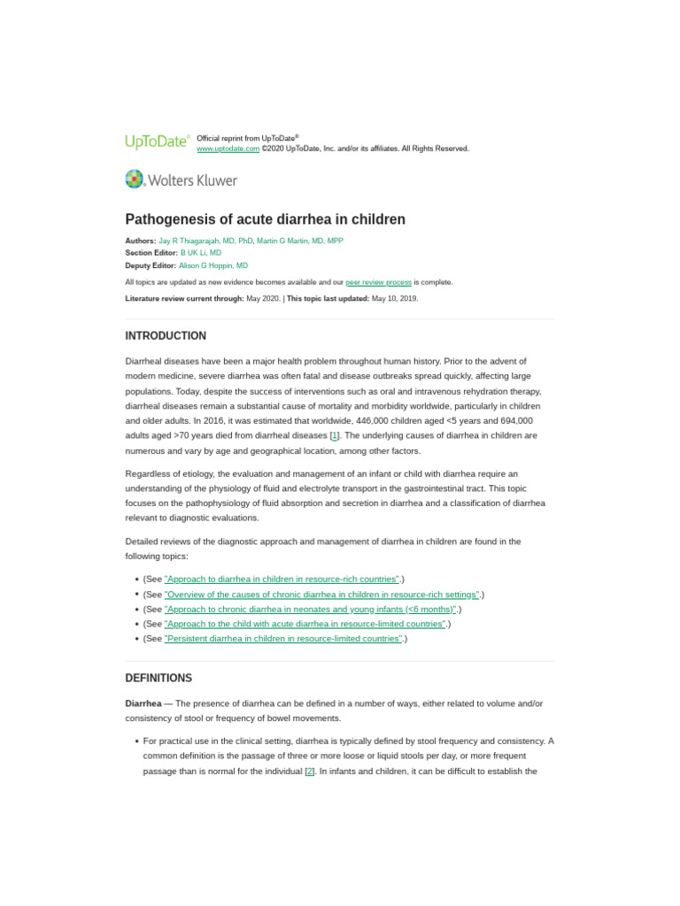Acute Diarrhea in Children | PDF | Diarrhea | Microbiology
