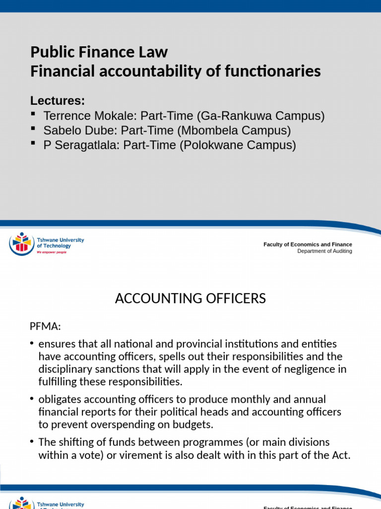 Understanding PFMA and Accounting Officers | PDF | Business | Finance ...