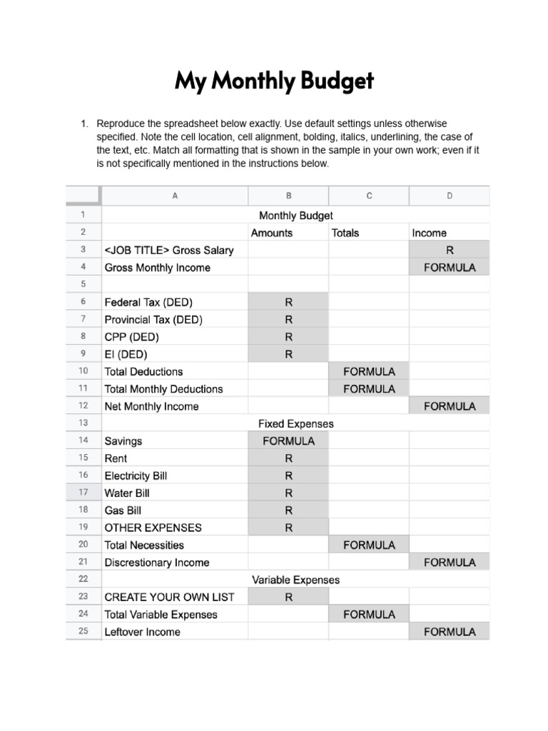 freddie mac monthly budget worksheet