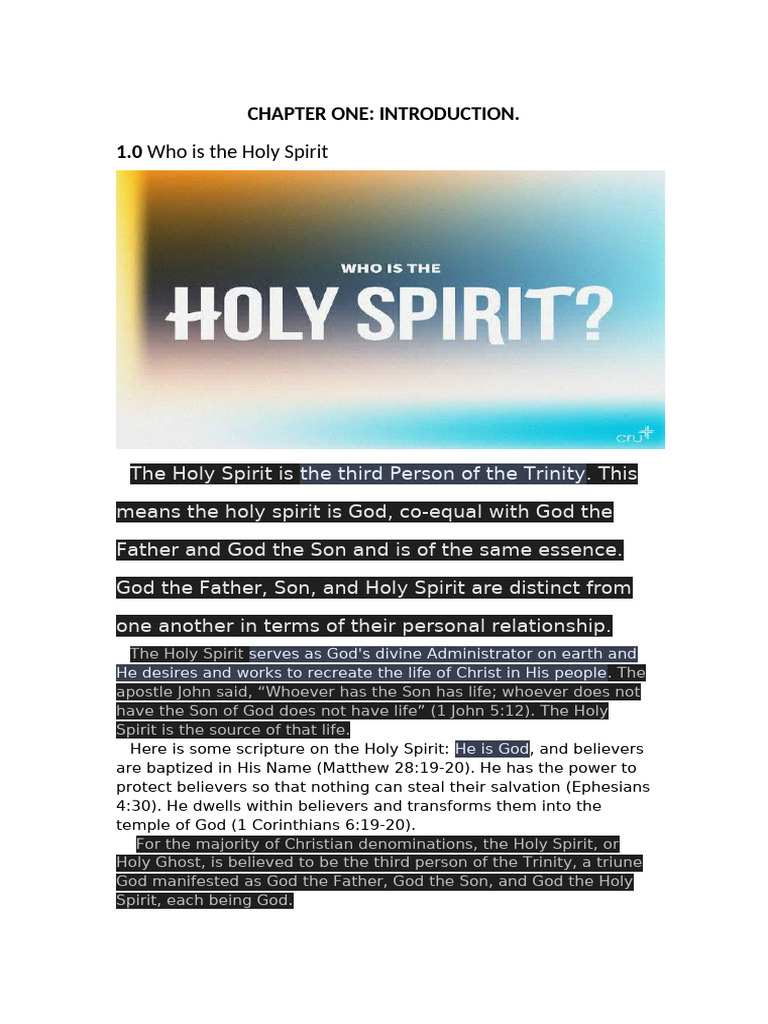 Understanding the Holy Spirit's Role | PDF | Jesus | Holy Spirit