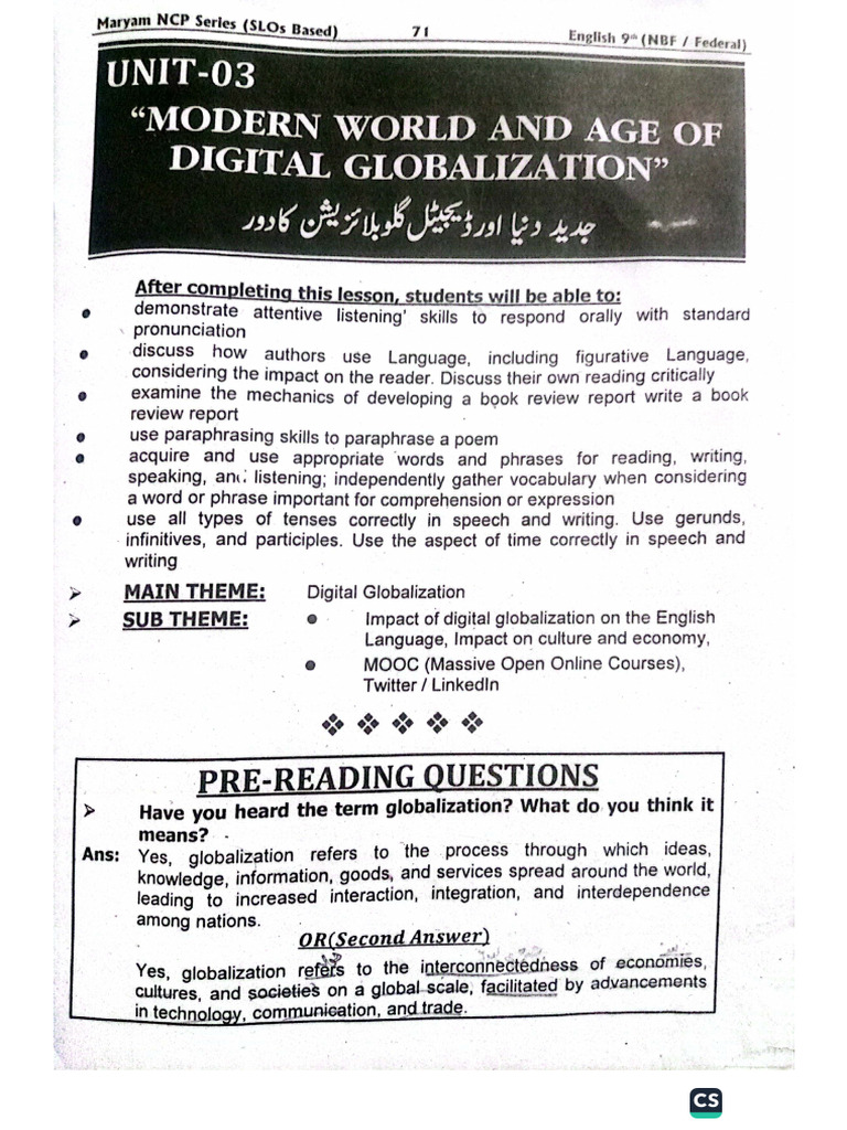 9th English Unit 3 Pdf