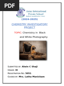 Chemistry in Black and White Photography