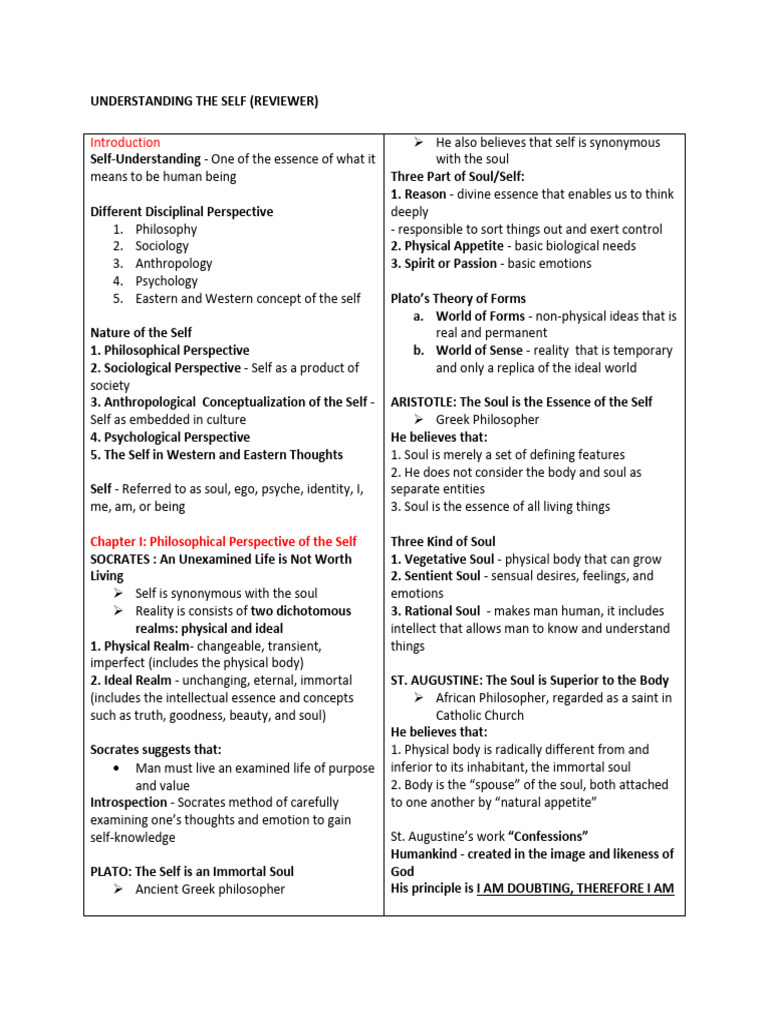 Understanding The Self Reviewer Chap 1 2 | PDF