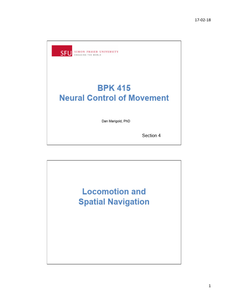 Neural Control of Locomotion & Navigation | PDF | Neuroscience ...