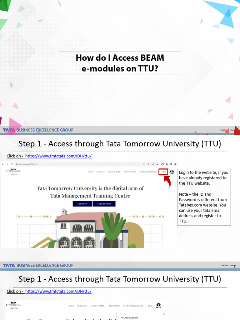 Accessing BEAM e-Modules on TTU | PDF | Password | Computers