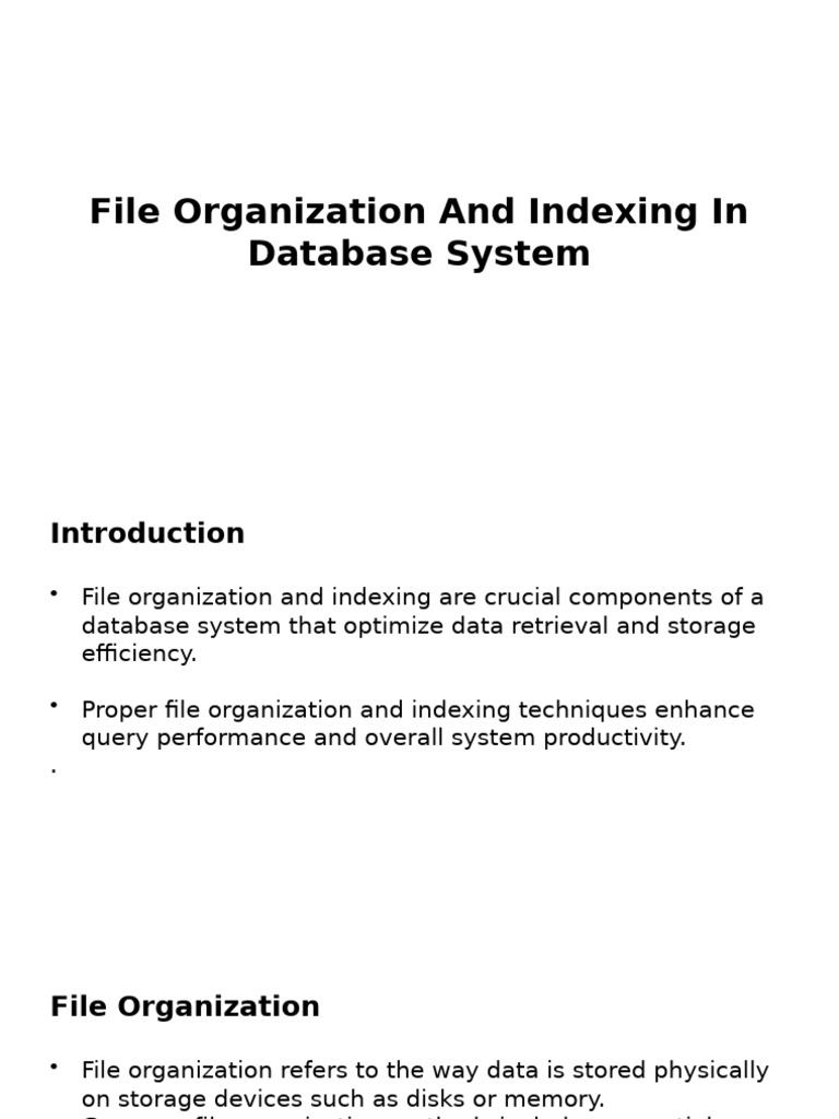 File Organization and Indexing in Database System | PDF