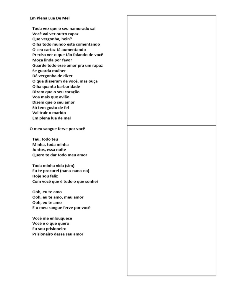 Letra Das Músicas | PDF