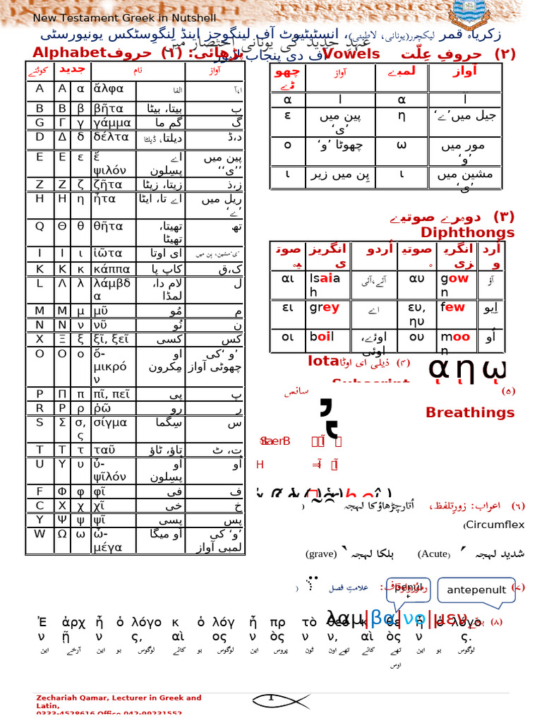 Greek in Nutshell BNW | PDF | Linguistic Morphology | Linguistics