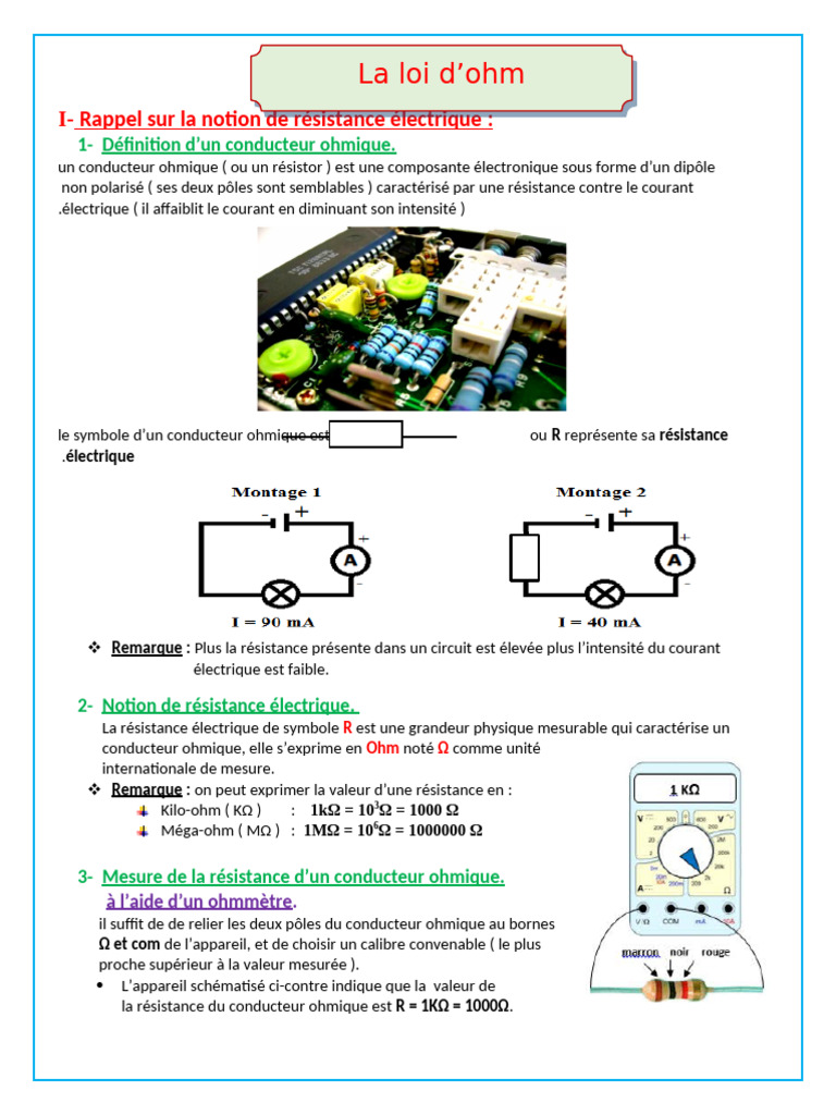 Achaairi 07 la loi d ohm pdf