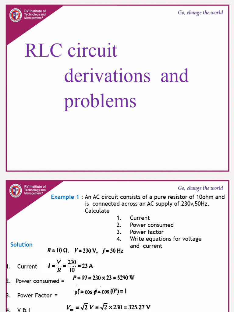 Module 2A (RLC Circuits) Final | PDF