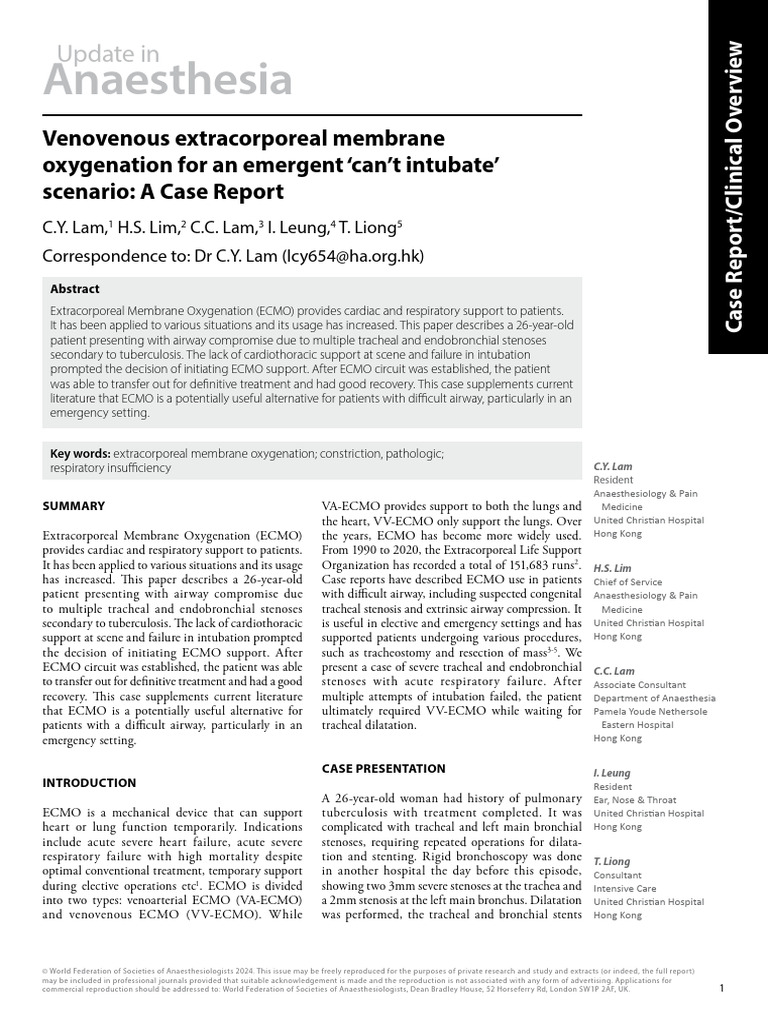 Venovenous Extracorporeal Membrane Oxygenation Final - UIA | PDF