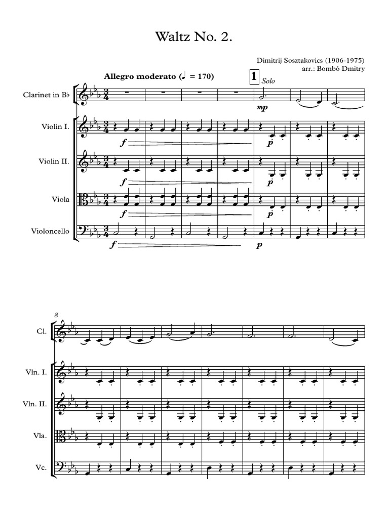 Waltz Score And Parts Pdf