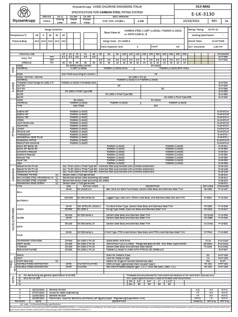 Pages From TKE PIP G00 EC 00003 - 04 - Piping Specifications (E LK 3010 ...