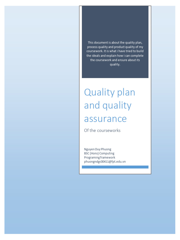 Quality Assurance in Coursework Planning | PDF | Quality Assurance