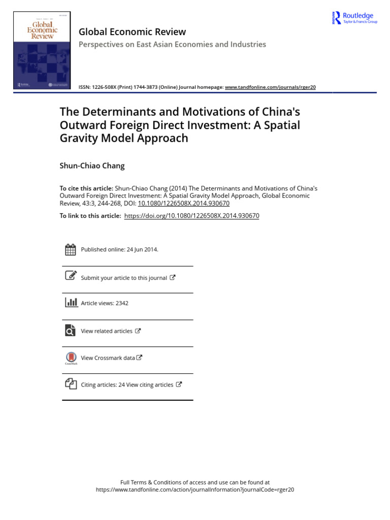 The Determinants and Motivations of China S Outward Foreign Direct ...