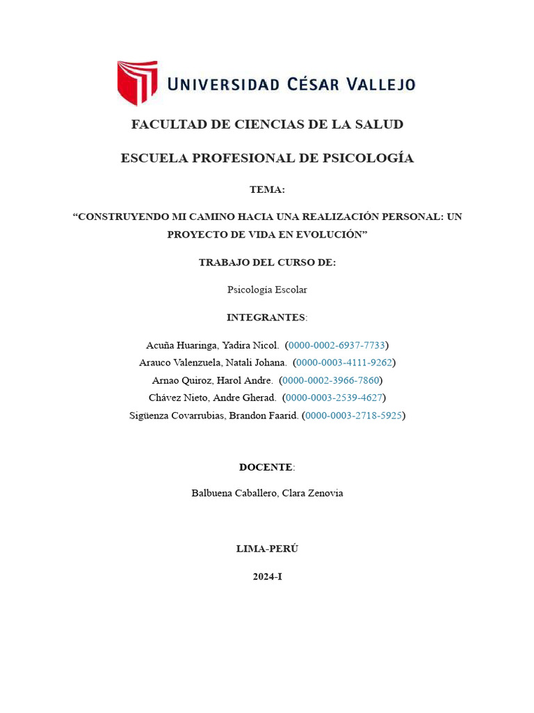 Taller de Proyecto de Vida | PDF