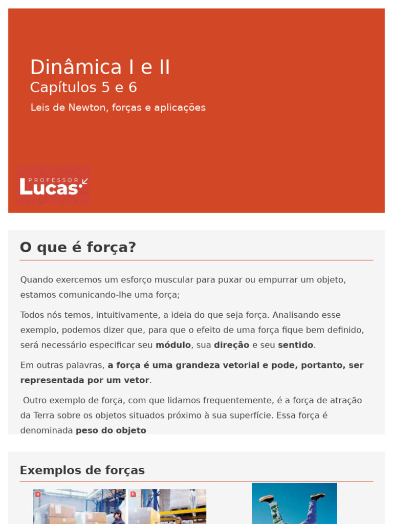 Dinâmica - Forças, Leis de Newton e Aplicações PDF | PDF