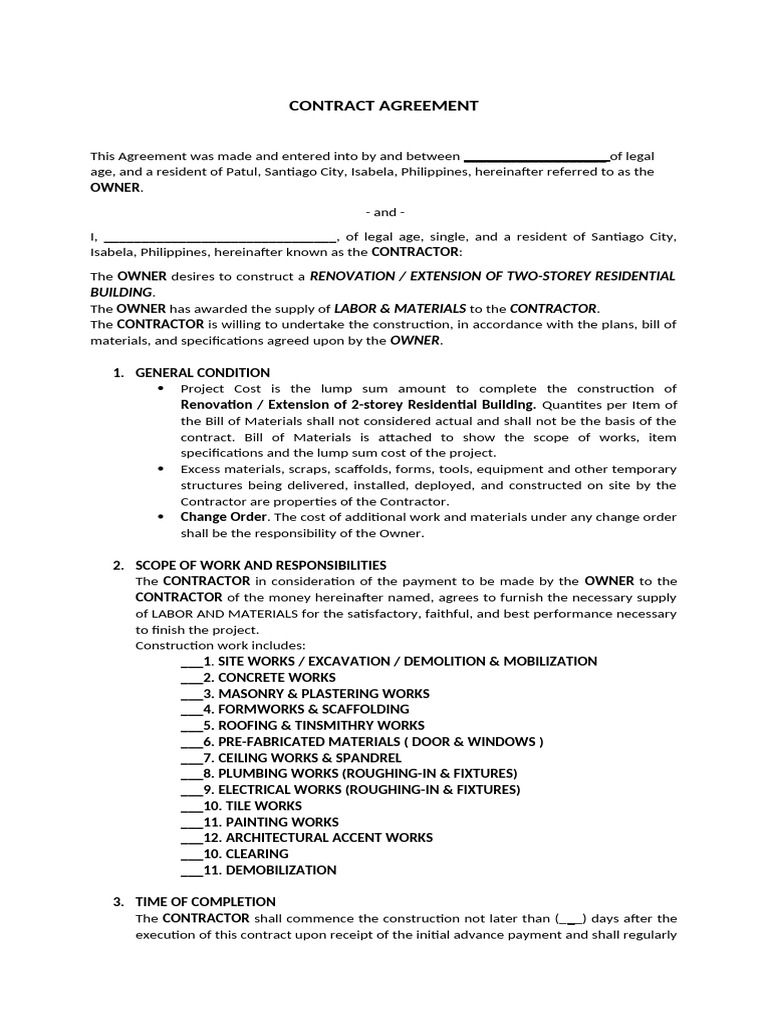 Contract Agreement | PDF