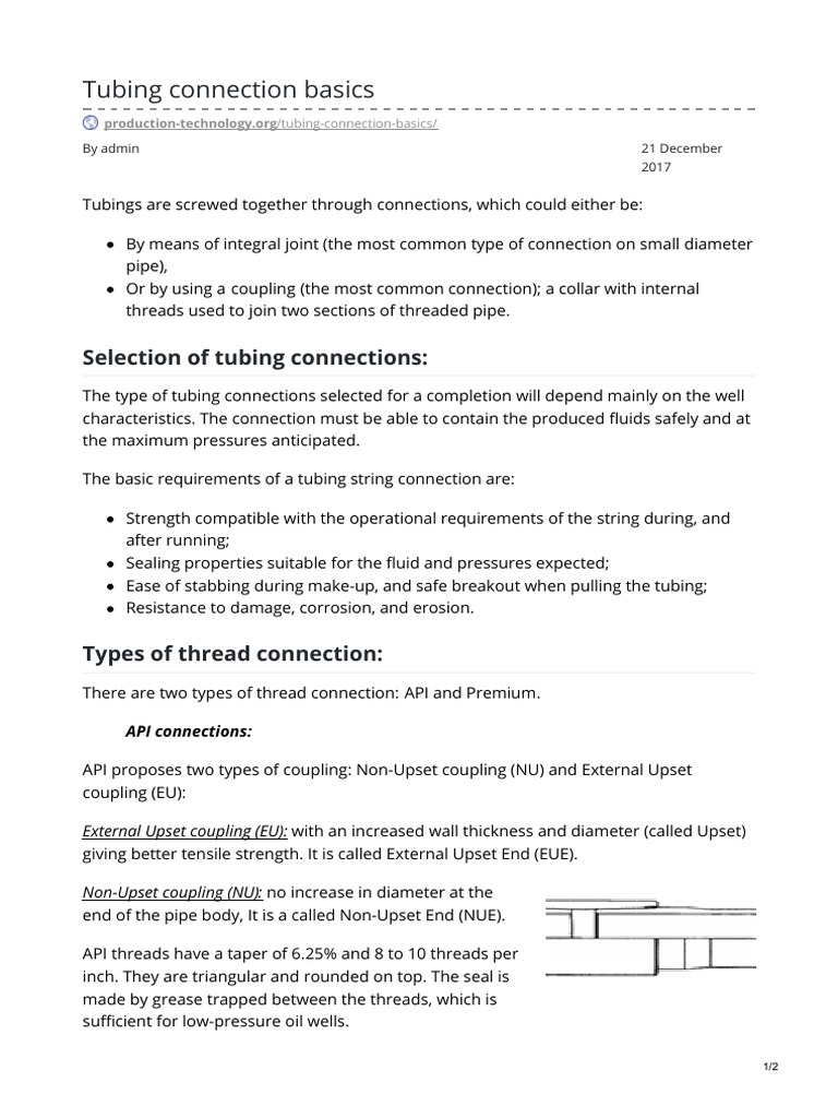 Tubing Connection Basics | PDF