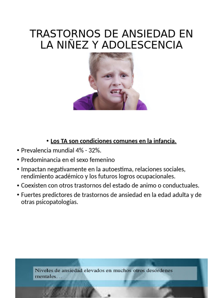 Trastornos de Ansiedad en La Niñez y Adolescencia | PDF | Ansiedad ...