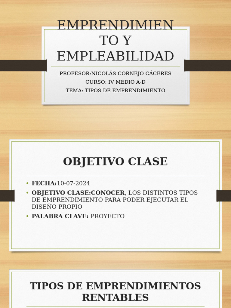 Clase Proyecto de Emprendimiento y Empleabilidad | PDF