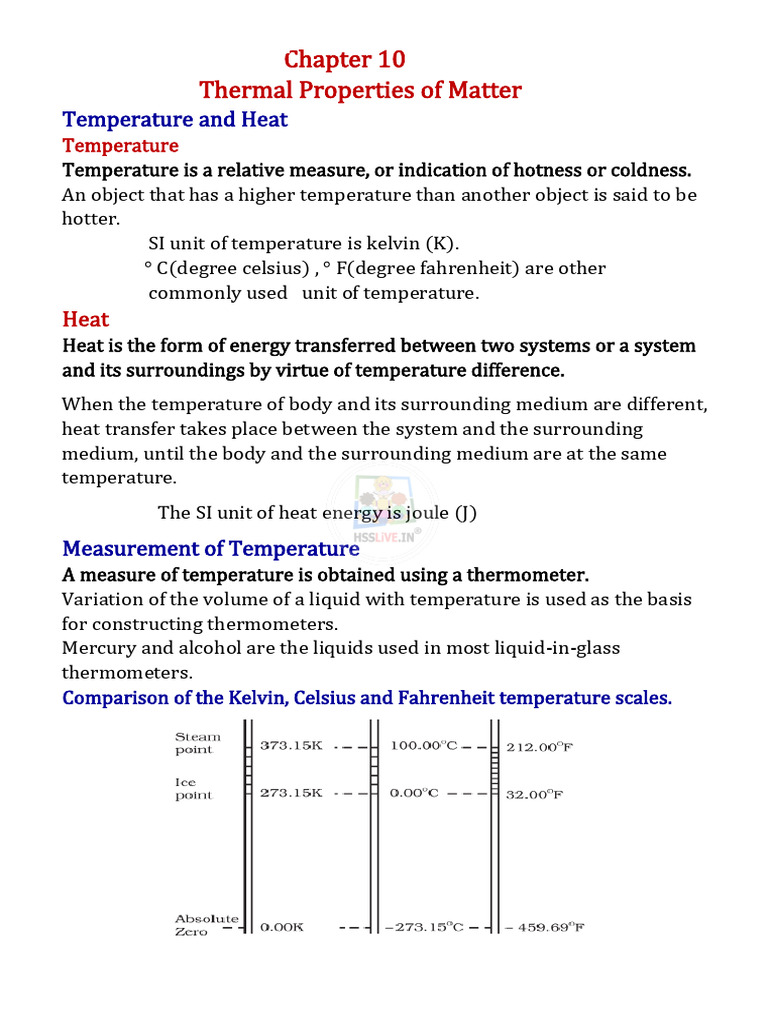 Thermal Properties of Matter | PDF | Thermal Expansion | Science ...