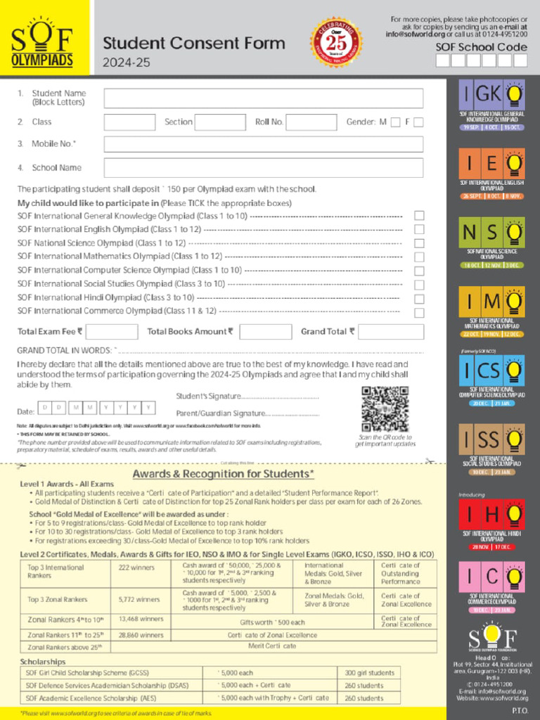SOF 2024-25 Form | PDF
