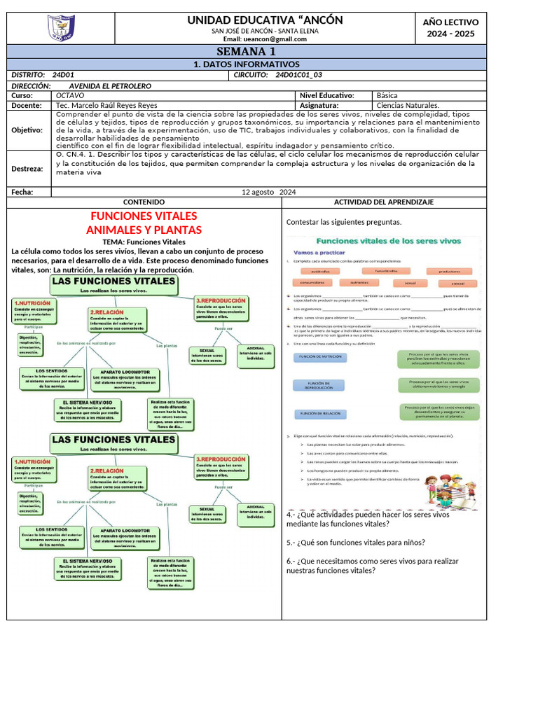 Ficha 8 Octavo | PDF