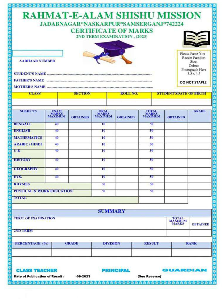 Marksheet Format Design | PDF