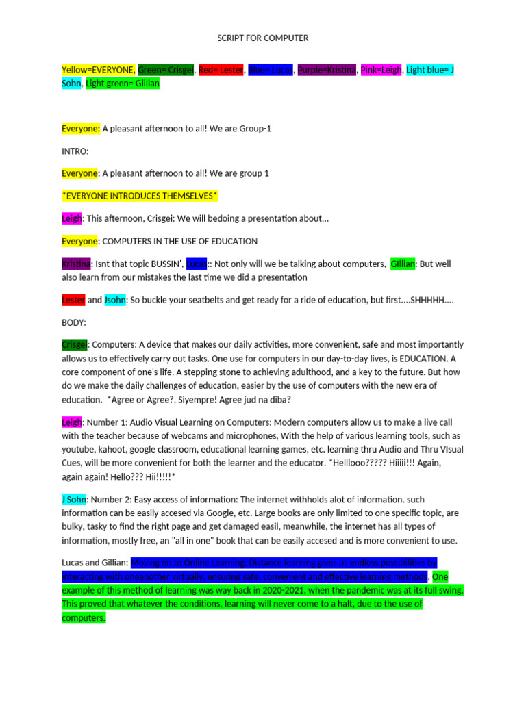 Computers in Education Presentation | PDF | Behavior Modification ...