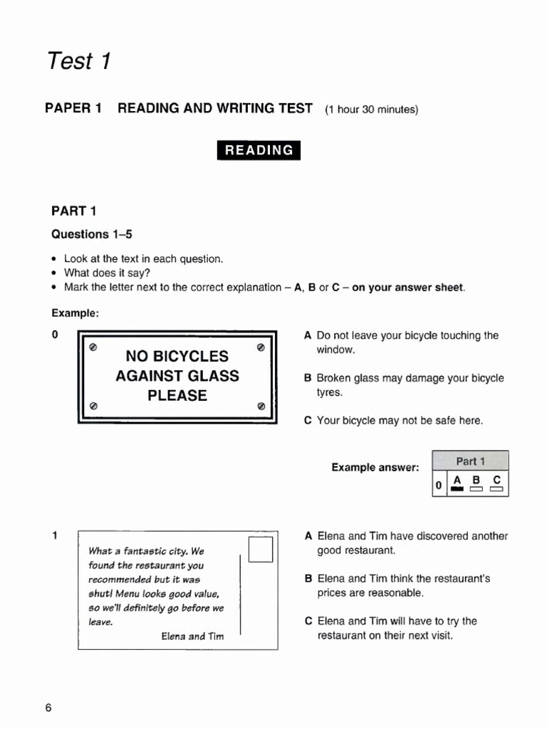 Cambridge Preliminary English Test 3-7-25 | PDF