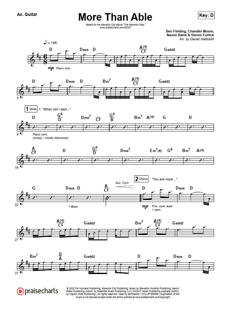 More Than Able Tasha Cobbs D Acoustic Guitar Pdf
