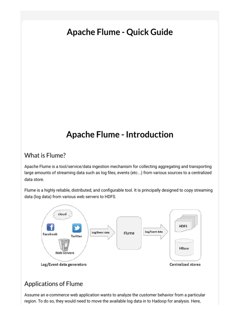 Apache Flume - Quick Guide - Tutorialspoint | PDF