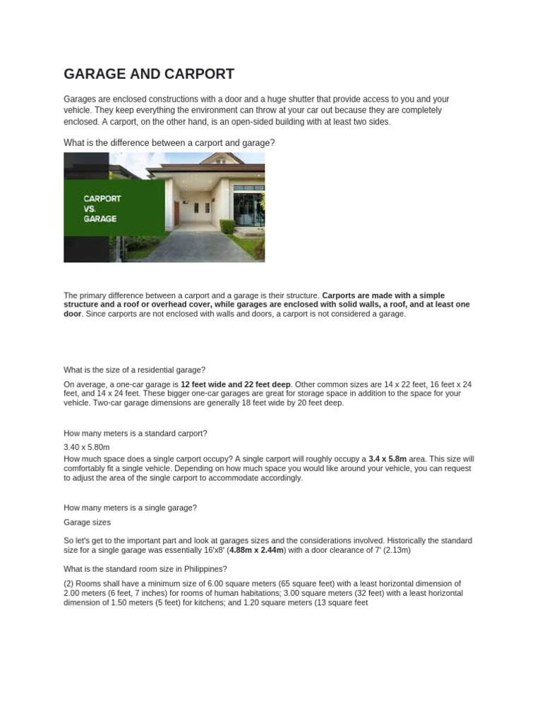 Garage and Carport | PDF