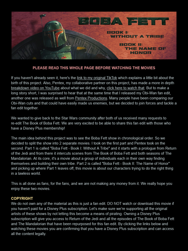 Boba Fett - The Patterson & Pentex Cut | PDF
