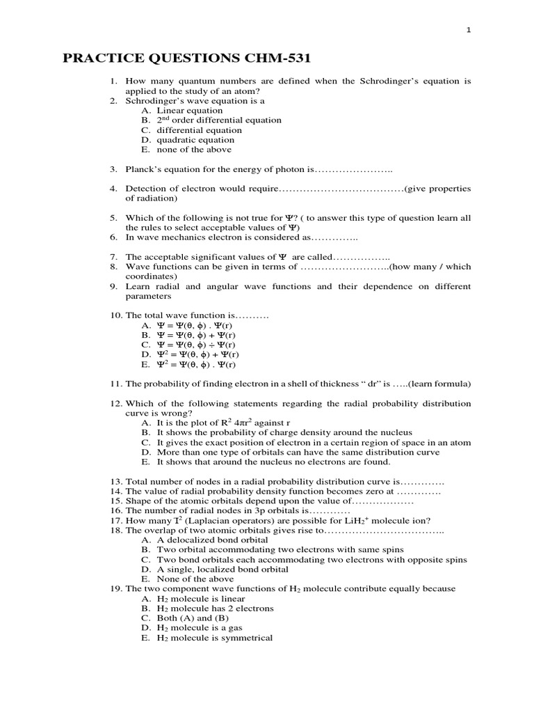 Practice Questions | PDF
