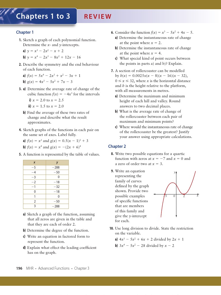 Polynomial Functions and Graphing Techniques | PDF | Function ...