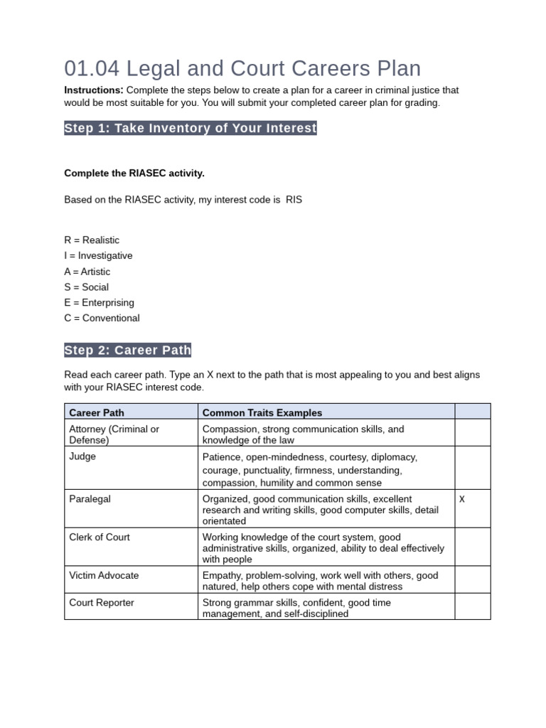 01 04 Career Plan | PDF