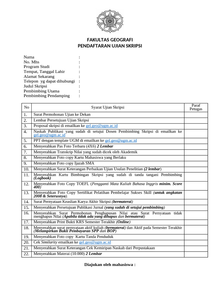 Form Syarat Ujian-1 | PDF